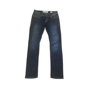 BKE Dakota Straight Leg Jeans Dark Wash Blue Contrast Stitch Womens 28R